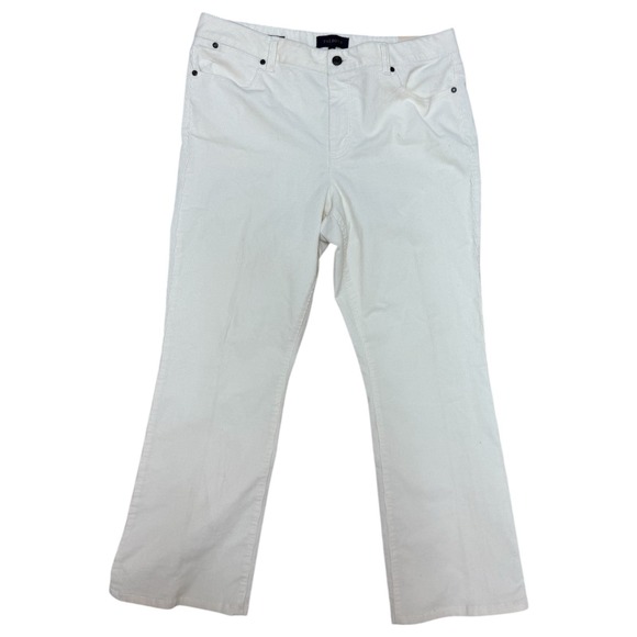 Talbots Women's Size 14 Corduroy Curvy Fit Straight Leg Pants. Ivory Cream - Picture 1 of 12